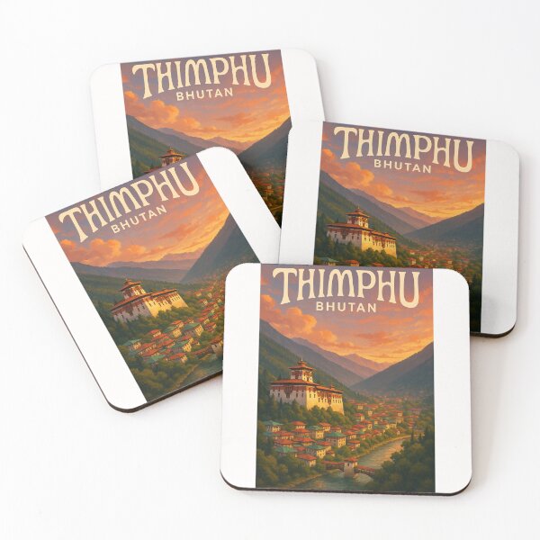 Item preview,  Thimphu, Bhutan – Sunset Over Tashichho Dzong and Himalayan Valley designed and sold by Places On Earth.