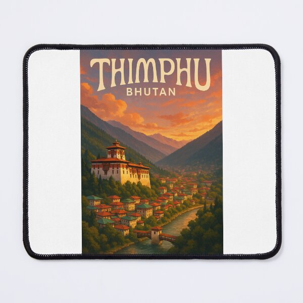 Item preview,  Thimphu, Bhutan – Sunset Over Tashichho Dzong and Himalayan Valley designed and sold by Places On Earth.