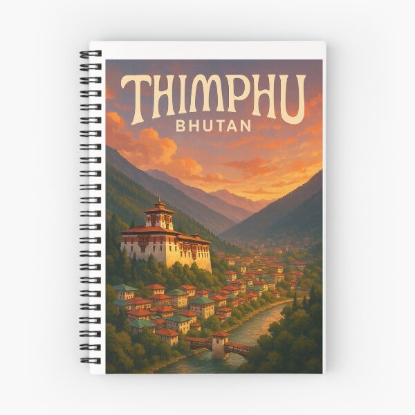 Item preview,  Thimphu, Bhutan – Sunset Over Tashichho Dzong and Himalayan Valley designed and sold by Places On Earth.