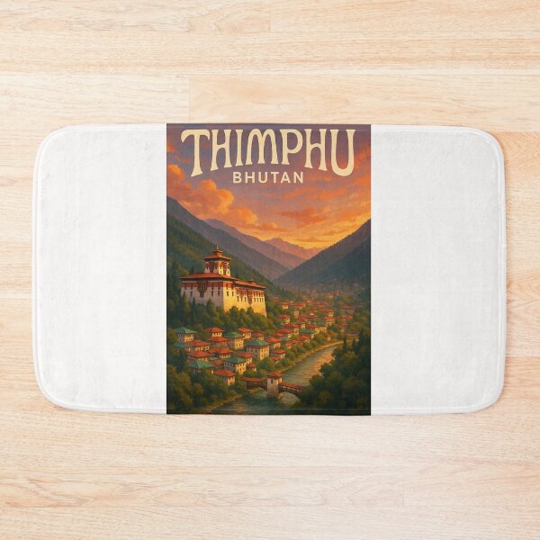 Item preview,  Thimphu, Bhutan – Sunset Over Tashichho Dzong and Himalayan Valley designed and sold by Places On Earth.