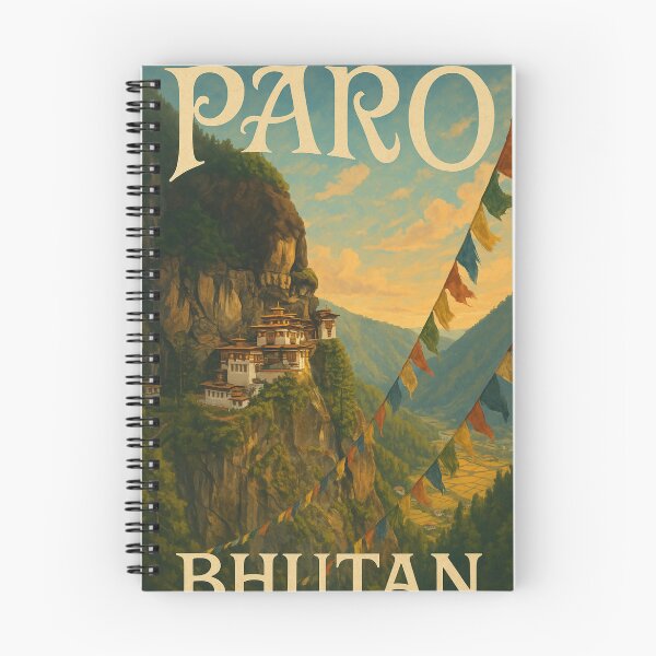 Item preview,  Paro, Bhutan – Taktsang Monastery and Valley View with Prayer Flags designed and sold by Aryabek.