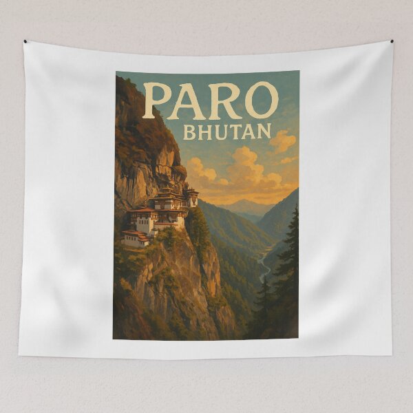 Item preview,  Paro, Bhutan – Taktsang Monastery Overlooking the Himalayan Valley designed and sold by Aryabek.