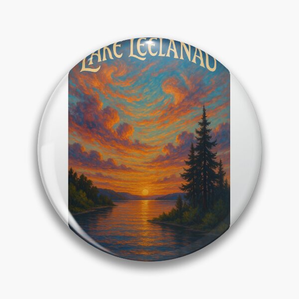 Item preview,  Lake Leelanau, Michigan – Swirling Sunset Skies Over Northern Waters designed and sold by Aryabek.
