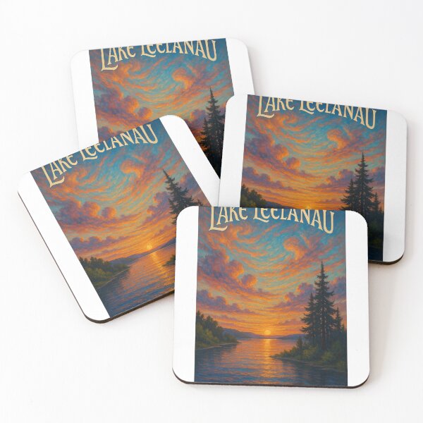 Item preview,  Lake Leelanau, Michigan – Swirling Sunset Skies Over Northern Waters designed and sold by Aryabek.