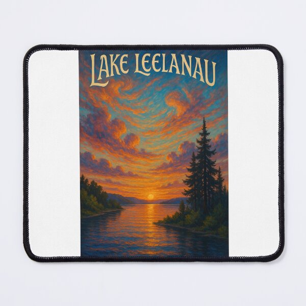 Item preview,  Lake Leelanau, Michigan – Swirling Sunset Skies Over Northern Waters designed and sold by Aryabek.