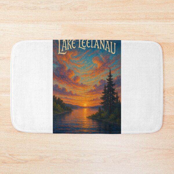 Item preview,  Lake Leelanau, Michigan – Swirling Sunset Skies Over Northern Waters designed and sold by Aryabek.