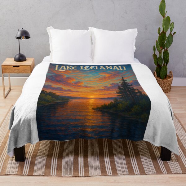 Item preview,  Lake Leelanau, Michigan – Swirling Sunset Skies Over Northern Waters designed and sold by Aryabek.