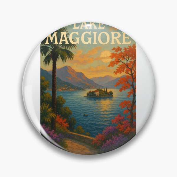 Item preview, Lake Maggiore, Italy – Sunset View with Isola Bella and Palm Framing designed and sold by Aryabek.