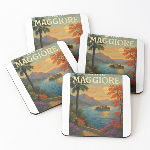 Item preview,  Lake Maggiore, Italy – Sunset View with Isola Bella and Palm Framing designed and sold by Aryabek.
