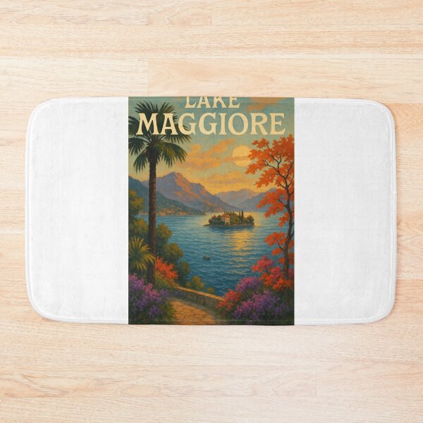 Item preview, Lake Maggiore, Italy – Sunset View with Isola Bella and Palm Framing designed and sold by Aryabek.