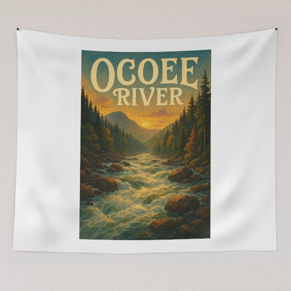 Item preview,  Ocoee River, Tennessee – Sunset Over Whitewater Rapids and Mountains designed and sold by Aryabek.