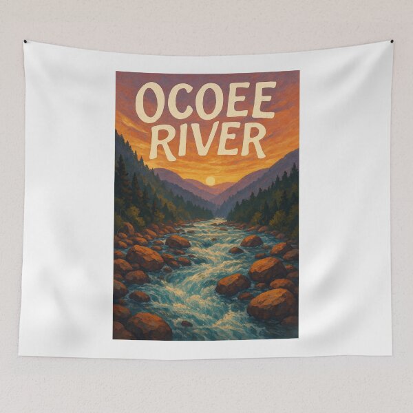 Item preview,  Ocoee River, Tennessee – Fiery Sunset Over Wild Appalachian Waters designed and sold by Aryabek.