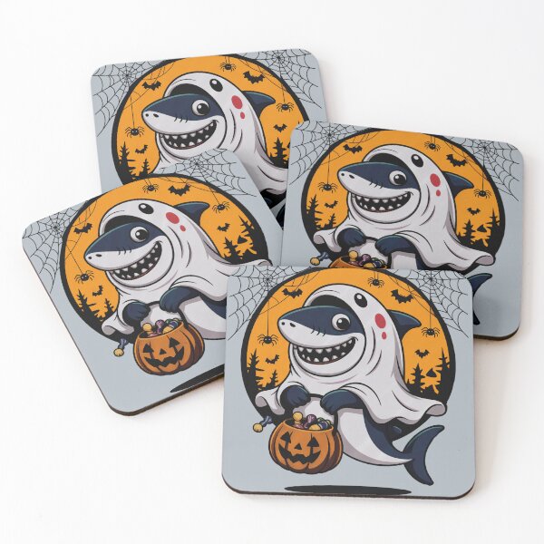 Item preview, Halloween Shark Ghost Costume Trick or Treat Funny Spooky designed and sold by FreshVibe Prints.