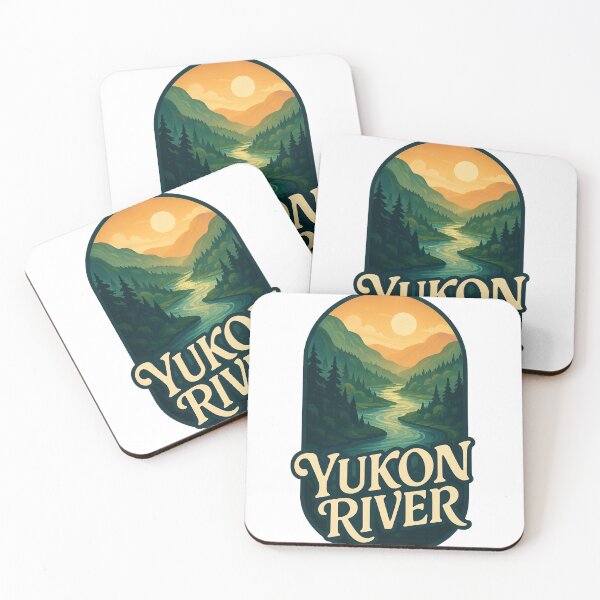 Item preview,  Yukon River, Canada – Winding River at Sunset Through Boreal Forest designed and sold by Aryabek.