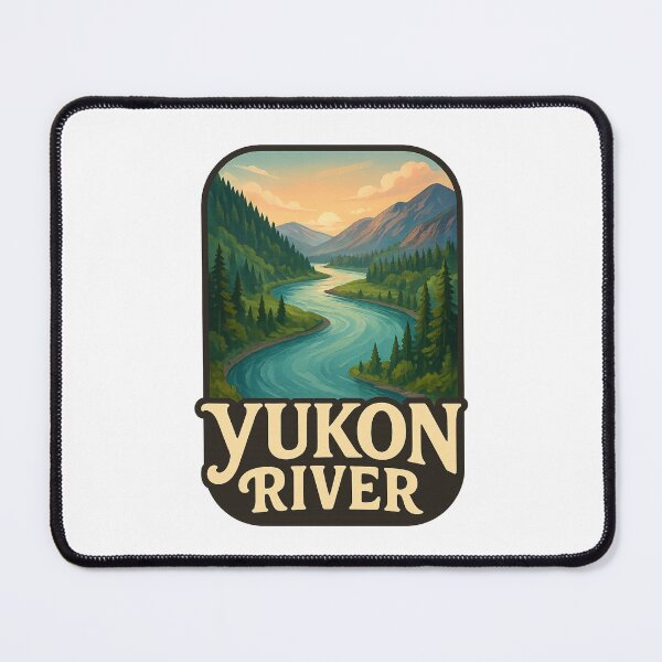 Item preview,  Yukon River, Canada – Serene River Bend and Mountain Landscape designed and sold by Aryabek.