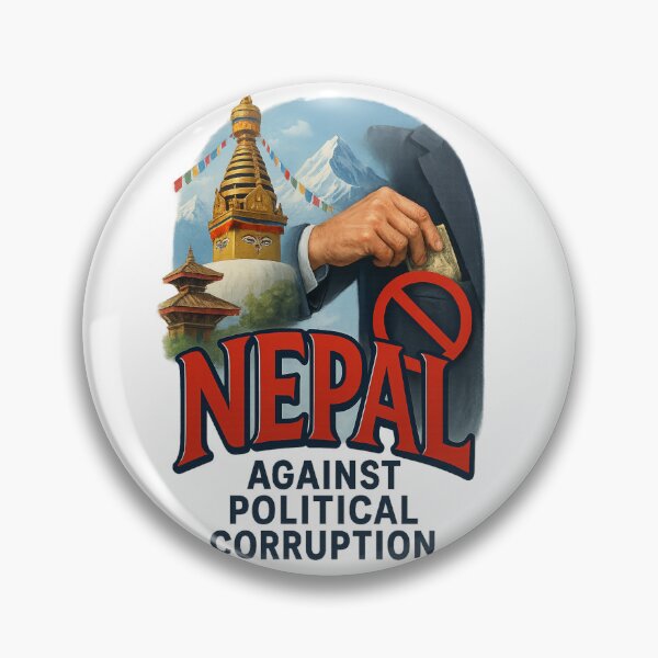 Item preview,  Nepal Against Political Corruption – Stupa and Himalayan Protest Imagery designed and sold by Aryabek.