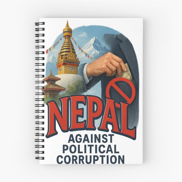 Item preview,  Nepal Against Political Corruption – Stupa and Himalayan Protest Imagery designed and sold by Aryabek.