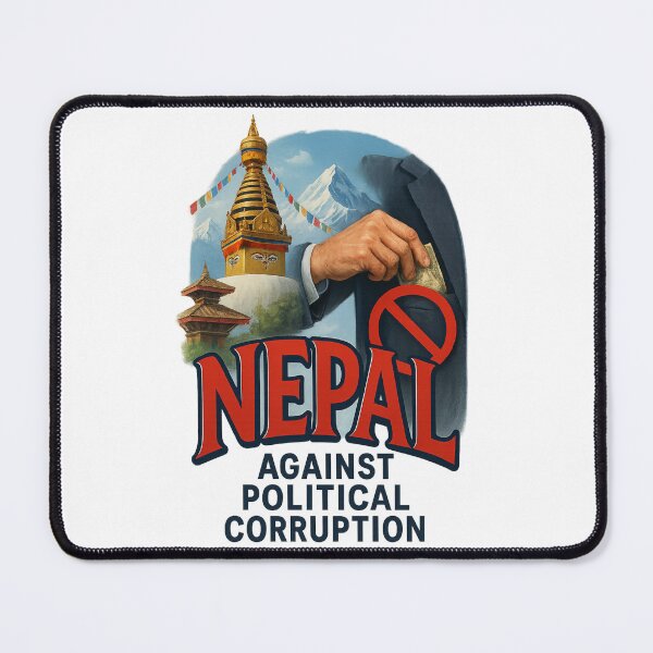 Item preview,  Nepal Against Political Corruption – Stupa and Himalayan Protest Imagery designed and sold by Aryabek.