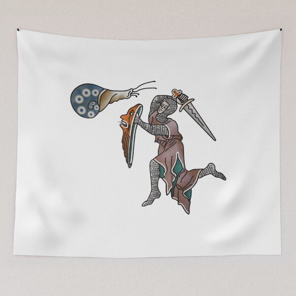 Item preview, Marginalia Knight Vs Snail Medieval Meme designed and sold by Eulakman.