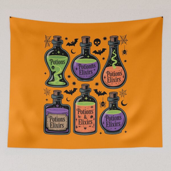 Item preview, Halloween Potions and Elixirs Bottles Spooky Witchy Magic designed and sold by FreshVibe Prints.