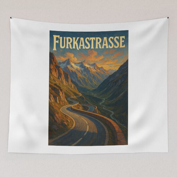 Item preview,  Furkastrasse, Switzerland – Alpine Road Winding Through the Swiss Alps designed and sold by Aryabek.