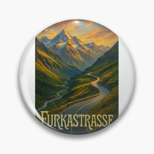 Item preview,  Furkastrasse, Switzerland – Sunset Over Alpine Pass and Winding Road designed and sold by Aryabek.