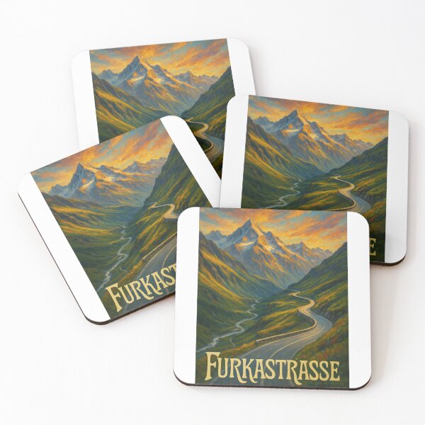 Item preview,  Furkastrasse, Switzerland – Sunset Over Alpine Pass and Winding Road designed and sold by Aryabek.