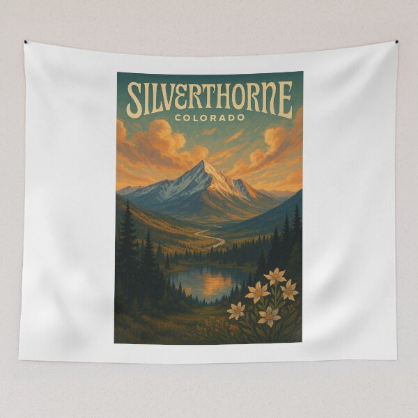 Item preview,  Silverthorne, Colorado – Mountain Sunset with Alpine Lake and Wildflowers designed and sold by Aryabek.