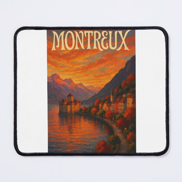Item preview,  Montreux, Switzerland – Château de Chillon and Lake Geneva at Sunset designed and sold by Aryabek.
