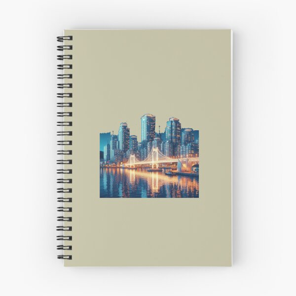 Item preview,   Busan Haeundae Skyline with North Harbor Bridge 3D Cute Sketch,   designed and sold by PaintMeWorld.