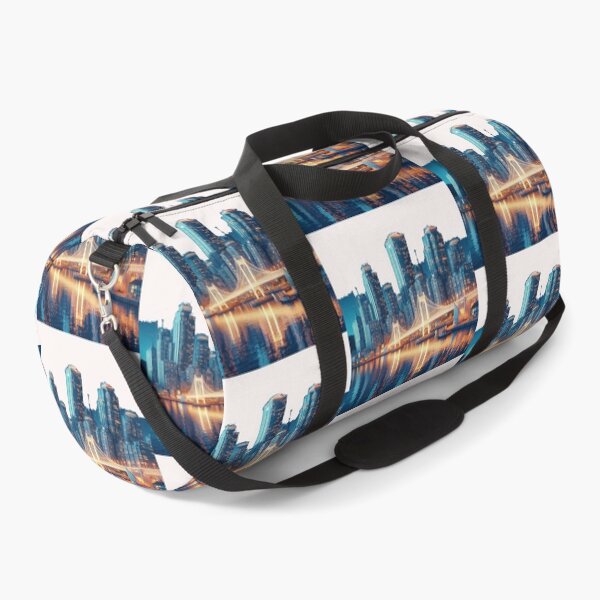 Item preview,   Busan Haeundae Skyline with North Harbor Bridge 3D Cute Sketch,   designed and sold by PaintMeWorld.