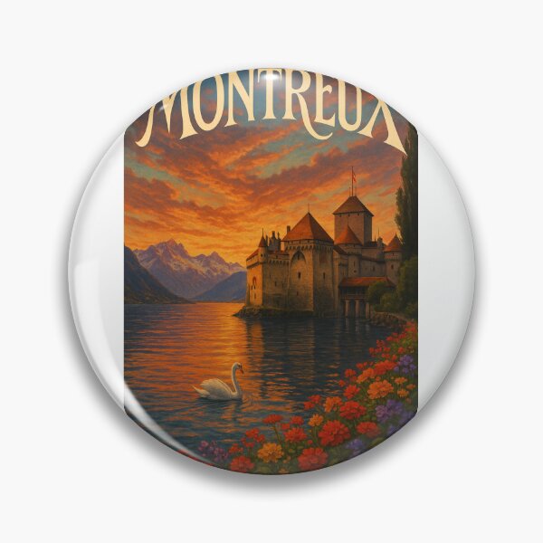 Item preview,  Montreux, Switzerland – Chillon Castle and Swan on Lake Geneva designed and sold by Aryabek.