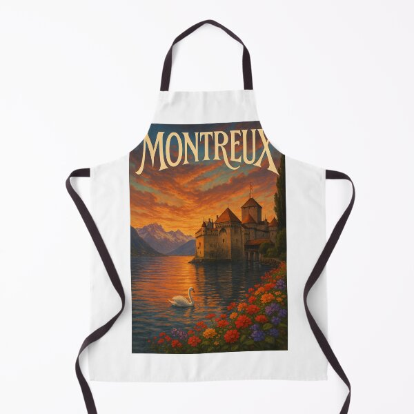 Item preview, Montreux, Switzerland – Chillon Castle and Swan on Lake Geneva designed and sold by Aryabek.