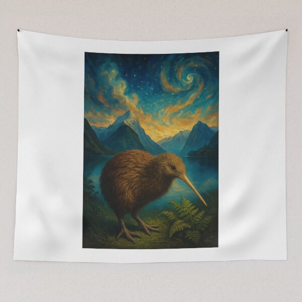 Item preview,  Kiwi Under the Stars – New Zealand Wilderness and Native Bird designed and sold by Aryabek.