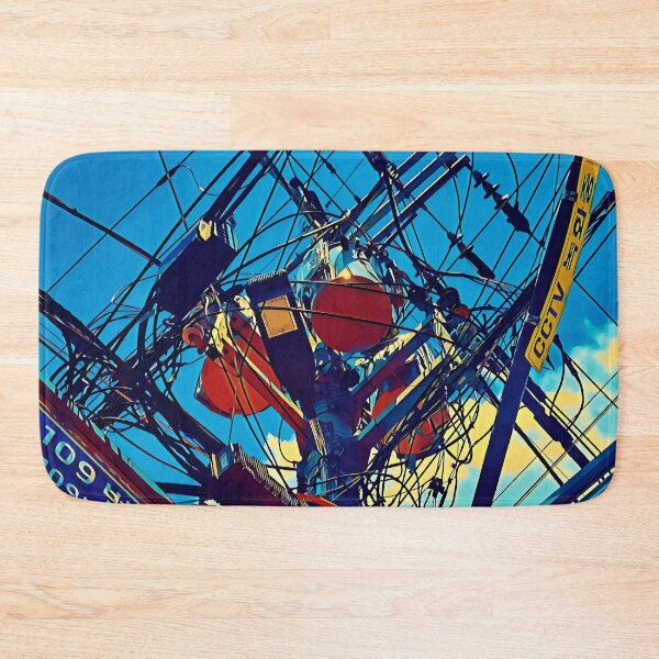 Item preview, Urban Power Lines Art - Industrial City Landscape Design designed and sold by noolook.