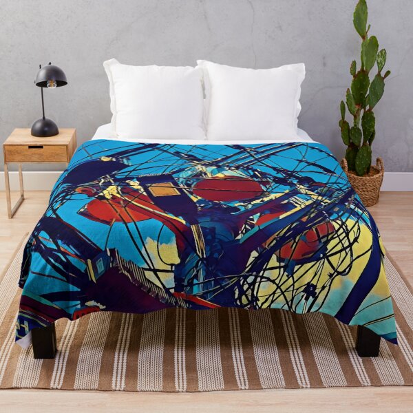 Item preview, Urban Power Lines Art - Industrial City Landscape Design designed and sold by noolook.