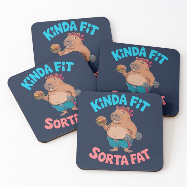 Item preview, Kinda Fit Sorta Fat Funny Capybara Workout Gym Food Lover designed and sold by FreshVibe Prints.