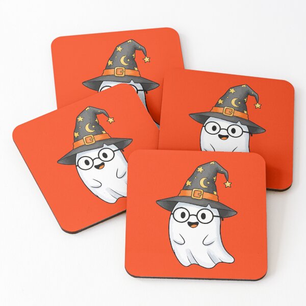 Item preview, Cute Ghost with Glasses and Witch Hat designed and sold by brexastore.