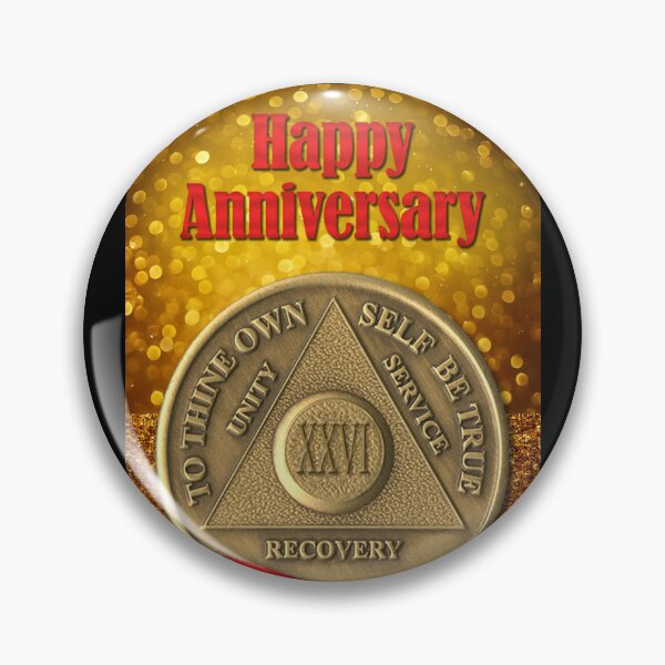 Item preview, 26 Year Recovery Coin Glitter Happy Anniversary designed and sold by ApexDesigners.