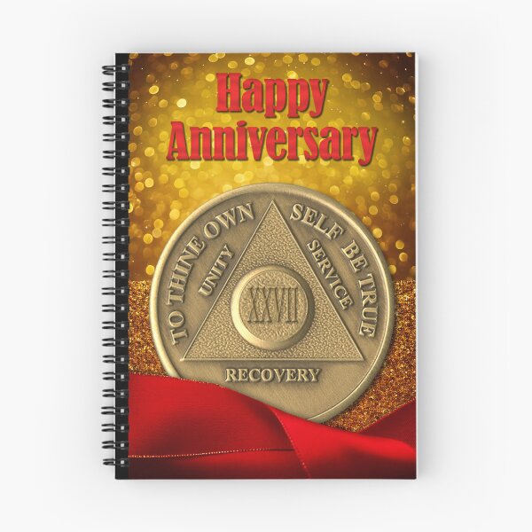 Item preview, 27 Year Recovery Coin Glitter Happy Anniversary designed and sold by ApexDesigners.