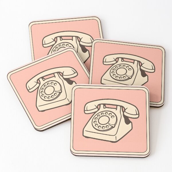 Artikelvorschau, Vintage Wählscheibentelefon Illustration – Retro Pink entworfen und verkauft von SassyArtistry.