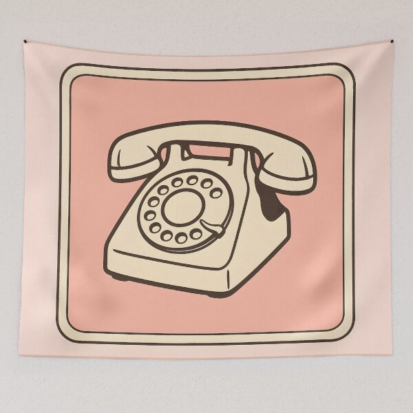 Item preview, Vintage Rotary Telephone Illustration – Retro Pink designed and sold by SassyArtistry.