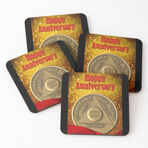 Item preview, 29 Year Recovery Coin Glitter Happy Anniversary designed and sold by ApexDesigners.