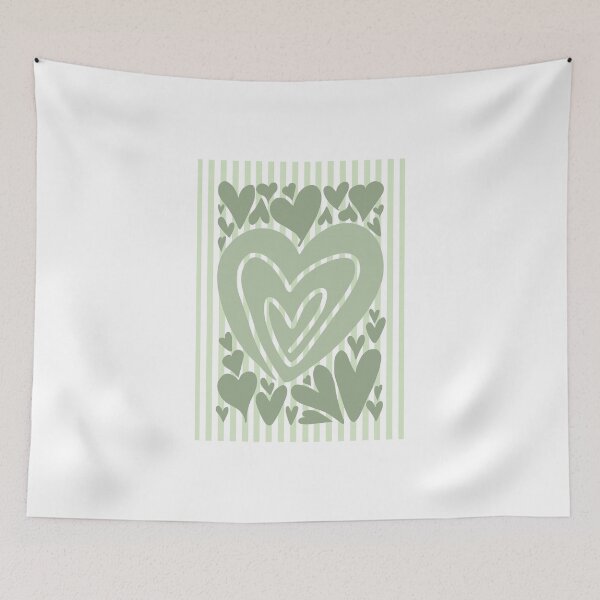 Item preview, Abstract Hearts - Sage designed and sold by Dondonmart.