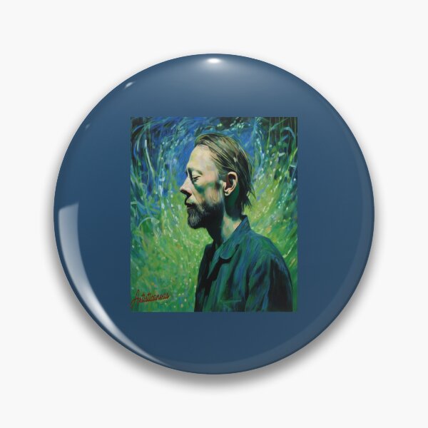 Item preview, "Thom Yorke: Ethereal Performance in Blue and Green Lights" designed and sold by Artisticanvas.