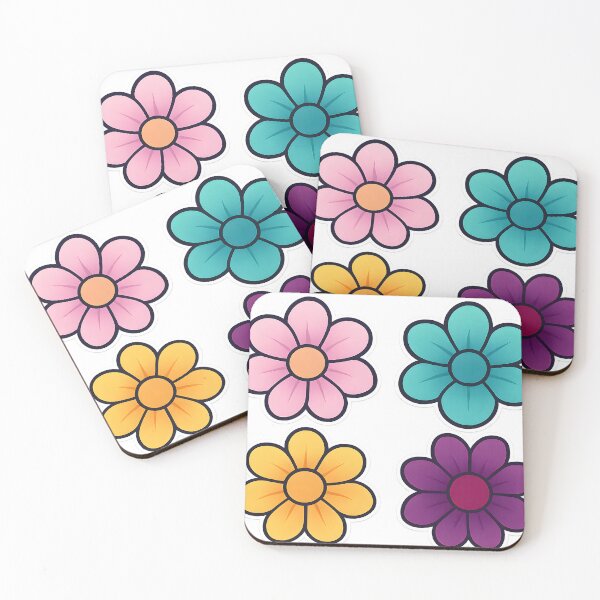 Item preview, Retro Colorful Flower Sticker Set designed and sold by SassyArtistry.