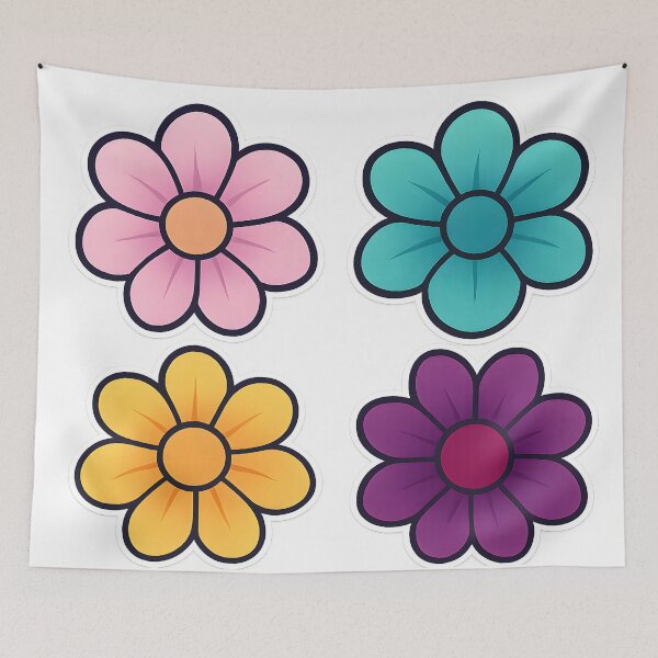 Item preview, Retro Colorful Flower Sticker Set designed and sold by SassyArtistry.