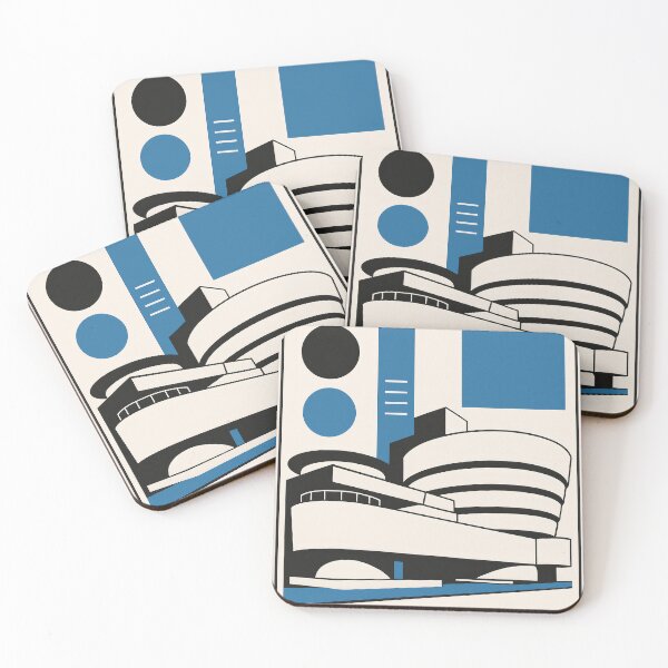 Item preview, Bauhaus Spiral Museum, NYC — Blue & Black Modernist Poster designed and sold by StuckOn-Detroit.