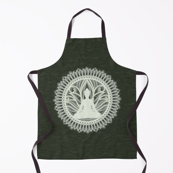 Aperçu de l'œuvre Mandala Fleur de Lotus Bouddha Vert Gris Blanc créée et vendue par TackyTime.