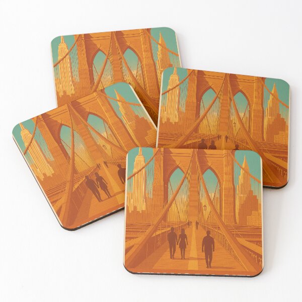 Item preview, RETRO New York City Brooklyn Bridge WPA Style Poster designed and sold by StuckOn-Detroit.